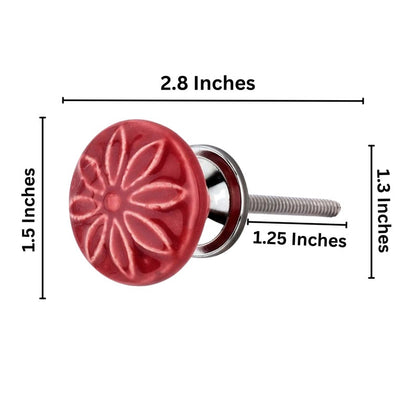 Mascot Hardware Aster 1-3/5 in. Maroon Cabinet Knob (Pack of 10)