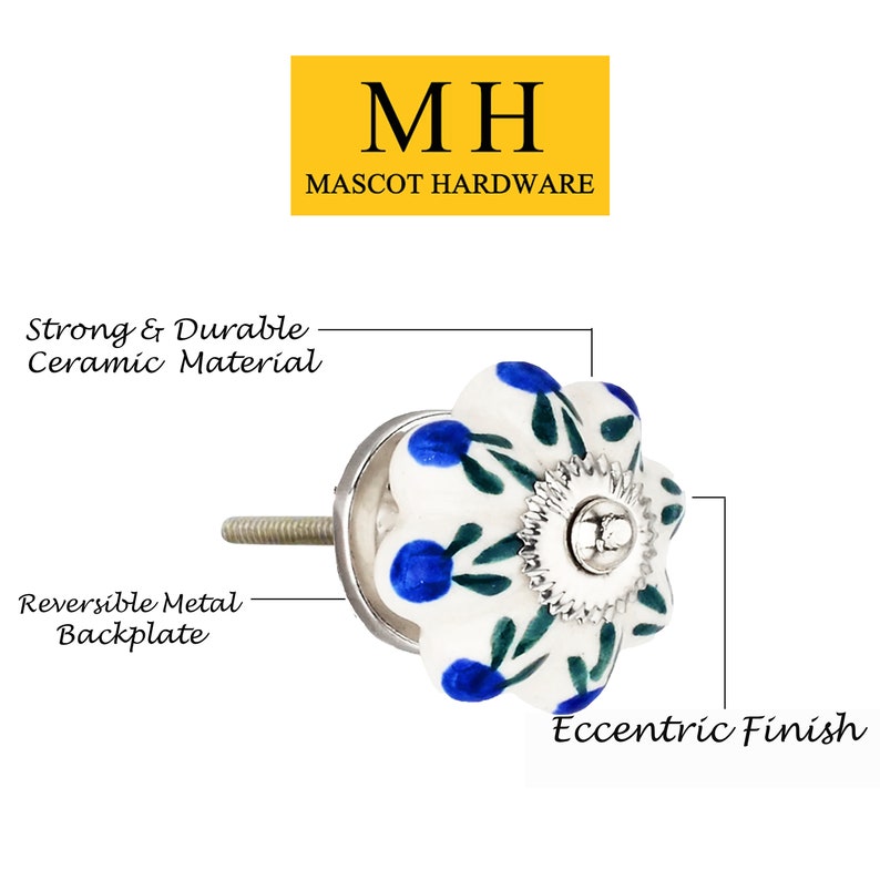 Mascot Hardware Azalea 1-2/3 in. Multicolor Cabinet Knob (Pack of 10)