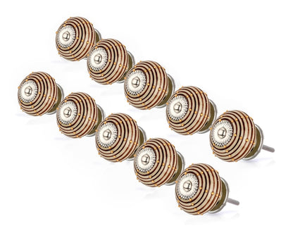 Mascot Hardware Ringed 1-3/5 in. Dotted Brown Round Cabinet Knob (Pack of 10)