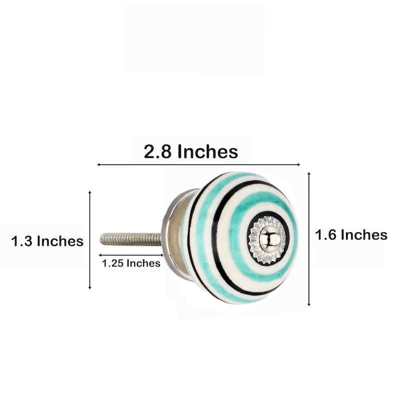 Mascot Hardware Ringed 1-4/7 in. Green and Black Round Cabinet Knob (Pack of 10)