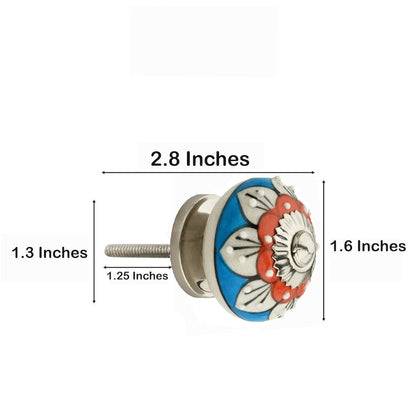 Mascot Hardware Stone Pattern Round 1-4/7 in. Red & Blue Cabinet Knob (Pack of 10)