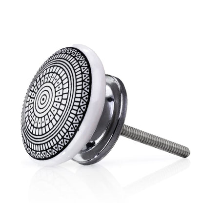 Mascot Hardware Tribal Design 1-3/5 in. Black & White Cabinet Knob (Pack of 10)