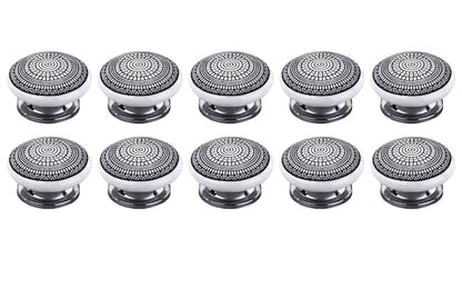 Mascot Hardware Tribal Design 1-3/5 in. Black & White Cabinet Knob (Pack of 10)