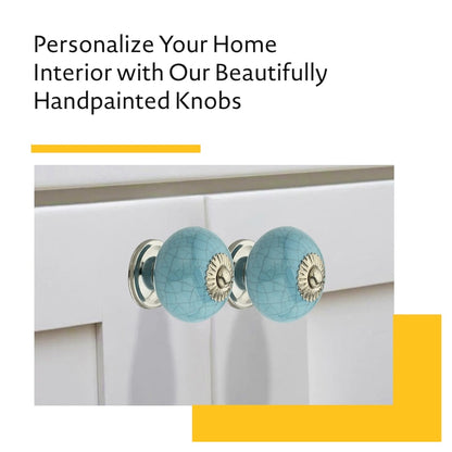 Mascot Hardware Crackled Round 1-29/50 in. Light Blue Cabinet Knob (Pack of 10)