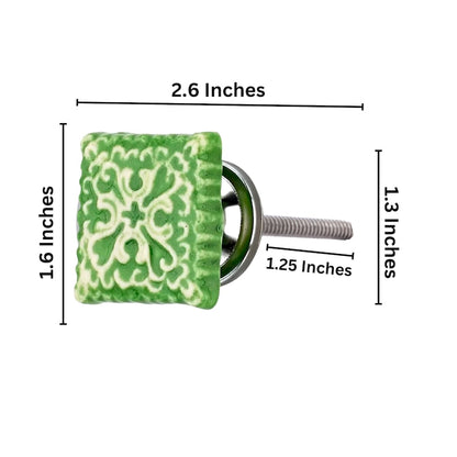 Mascot Hardware Intricate 1-4/7 in. Lime Tile Cabinet Knob (Pack of 10)