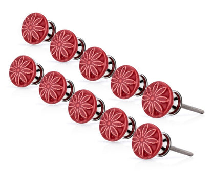 Mascot Hardware Aster 1-3/5 in. Maroon Cabinet Knob (Pack of 10)
