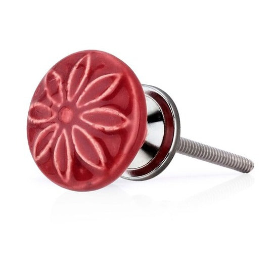 Mascot Hardware Aster 1-3/5 in. Maroon Cabinet Knob (Pack of 10)