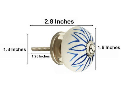 Mascot Hardware 1-5/8 in. Blue & White Cabinet Knob (Pack of 10)