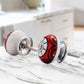 Mascot Hardware Art 1-3/5 in. (40mm) Red & Cream Drawer Cabinet Knob