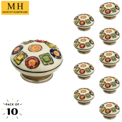 Contemporary Squares 1-17/20 in. White Cabinet Knob (Pack of 10)
