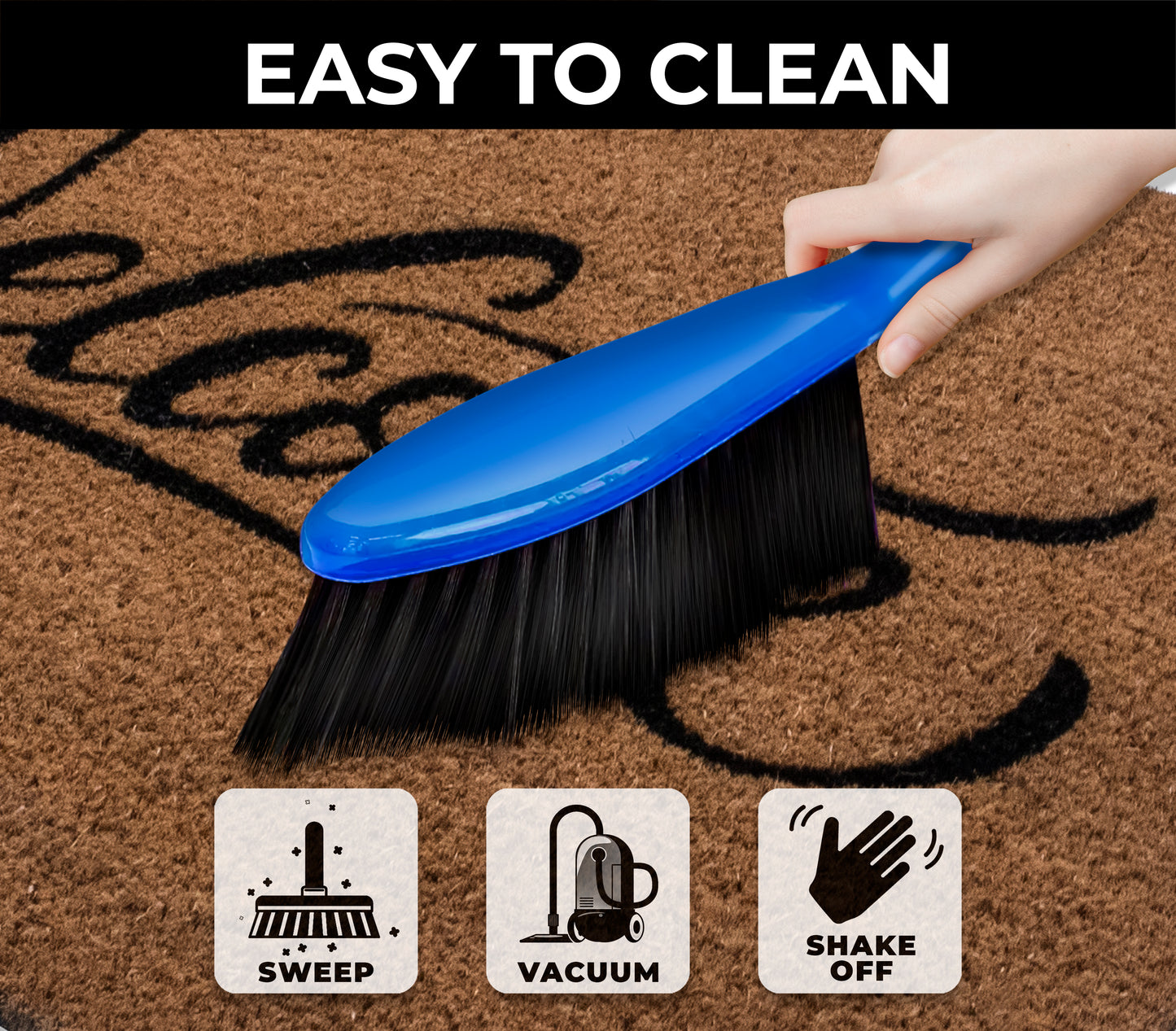 Welcome , Natural Coir Doormat With Non slip 30 x 18 Indoor and Outdoor Coir Mat