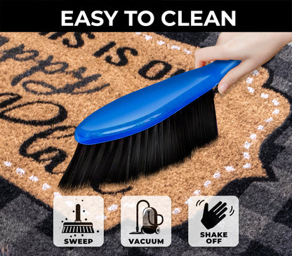 Happy Place Non Slip 28 in. x 18 in. Indoor and Outdoor Coir Mat