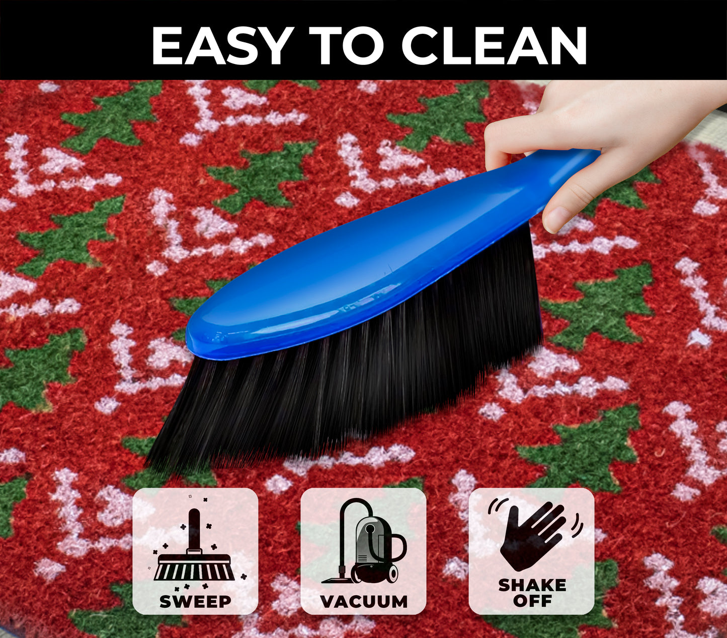 Christmas Tree Collection 28 in. x 18 in. Anti Slip Indoor and Outdoor Coir Mat