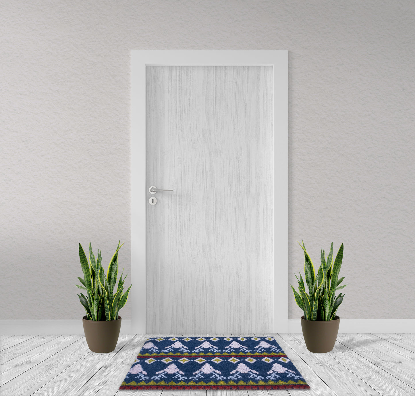 Doormat Natural Coir Printed 28 in. x 18 in. Anti Slip Indoor and Outdoor Coir Mat