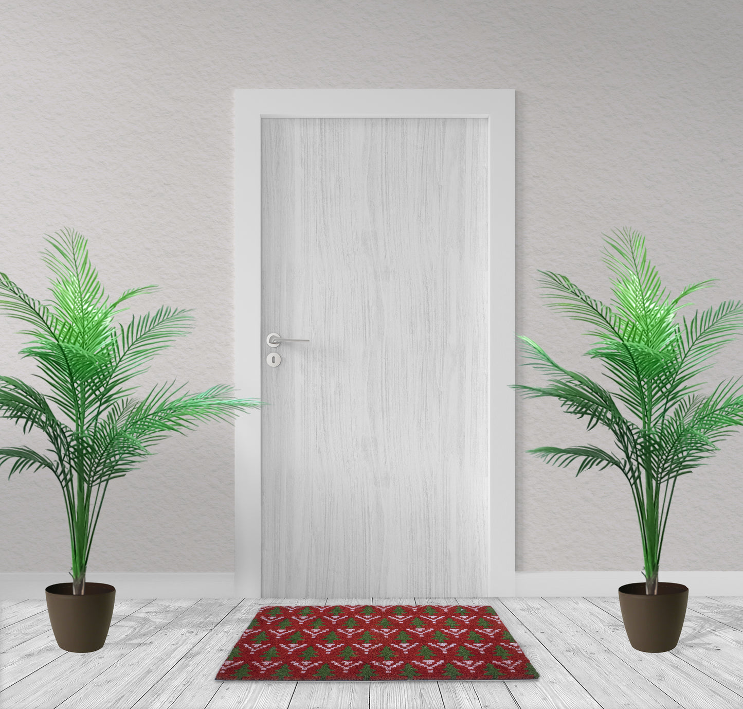 Christmas Tree Collection 28 in. x 18 in. Anti Slip Indoor and Outdoor Coir Mat