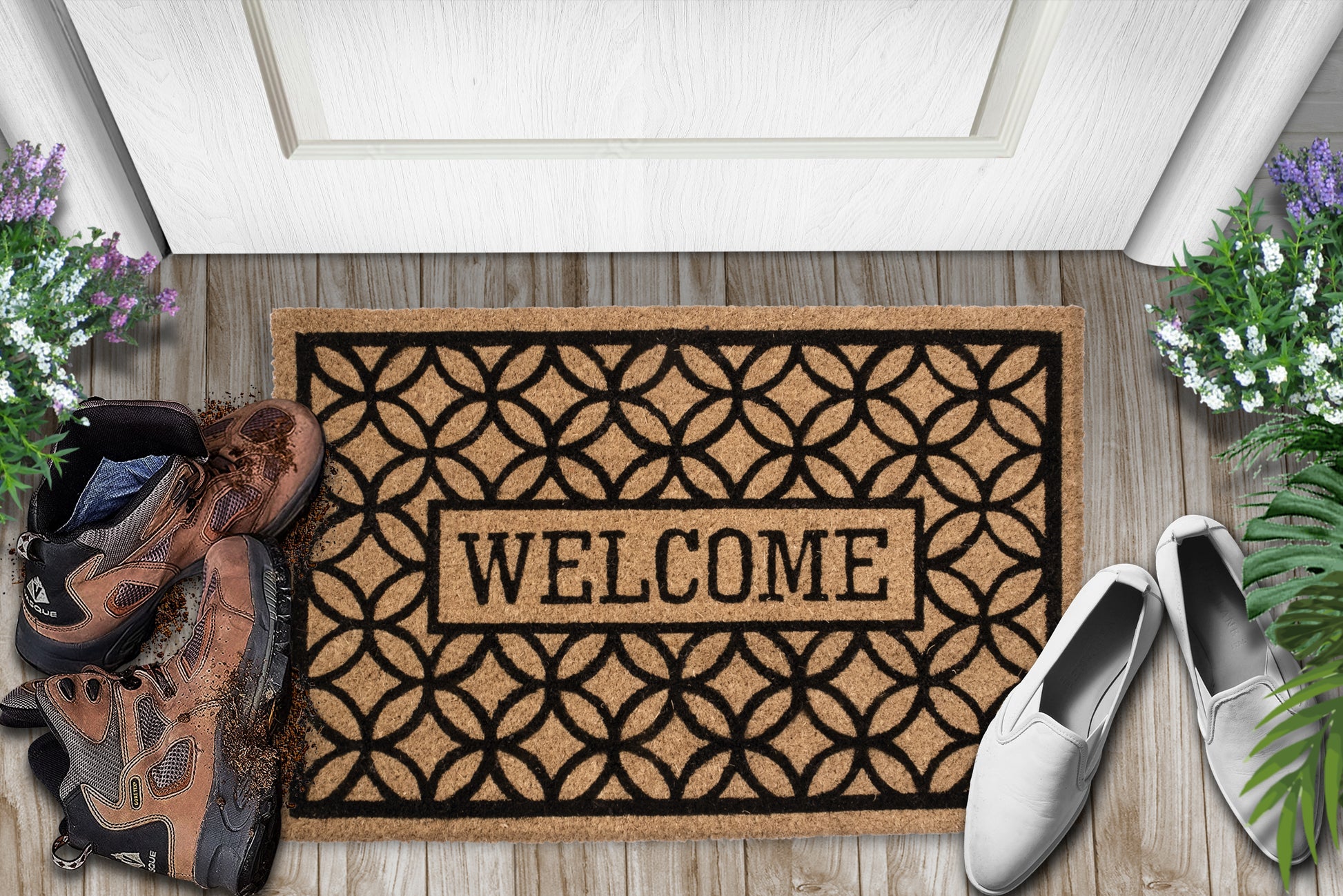 Welcome Rubber Non-Slip 28'' x 18'' Indoor Outdoor Doormat – Mascot  Hardware
