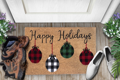 Holiday Collection 28 in. x 18 in. Coir Outdoor Doormat Natural Coir Mat