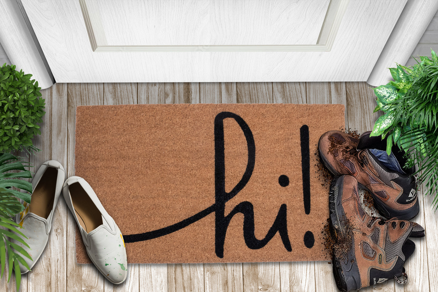 Natural Coir Doormat with Non-Slip Backing - 28 x 18 - Outdoor / Indoor - Natural