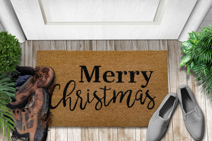 Merry Christmas Natural Coir Doormat 28 in. x 18 in. Indoor and Outdoot Coir Mat