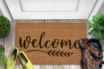 Welcome Non-Slip Rubber Back 28'' x 18'' Indoor and Outdoor Doormat