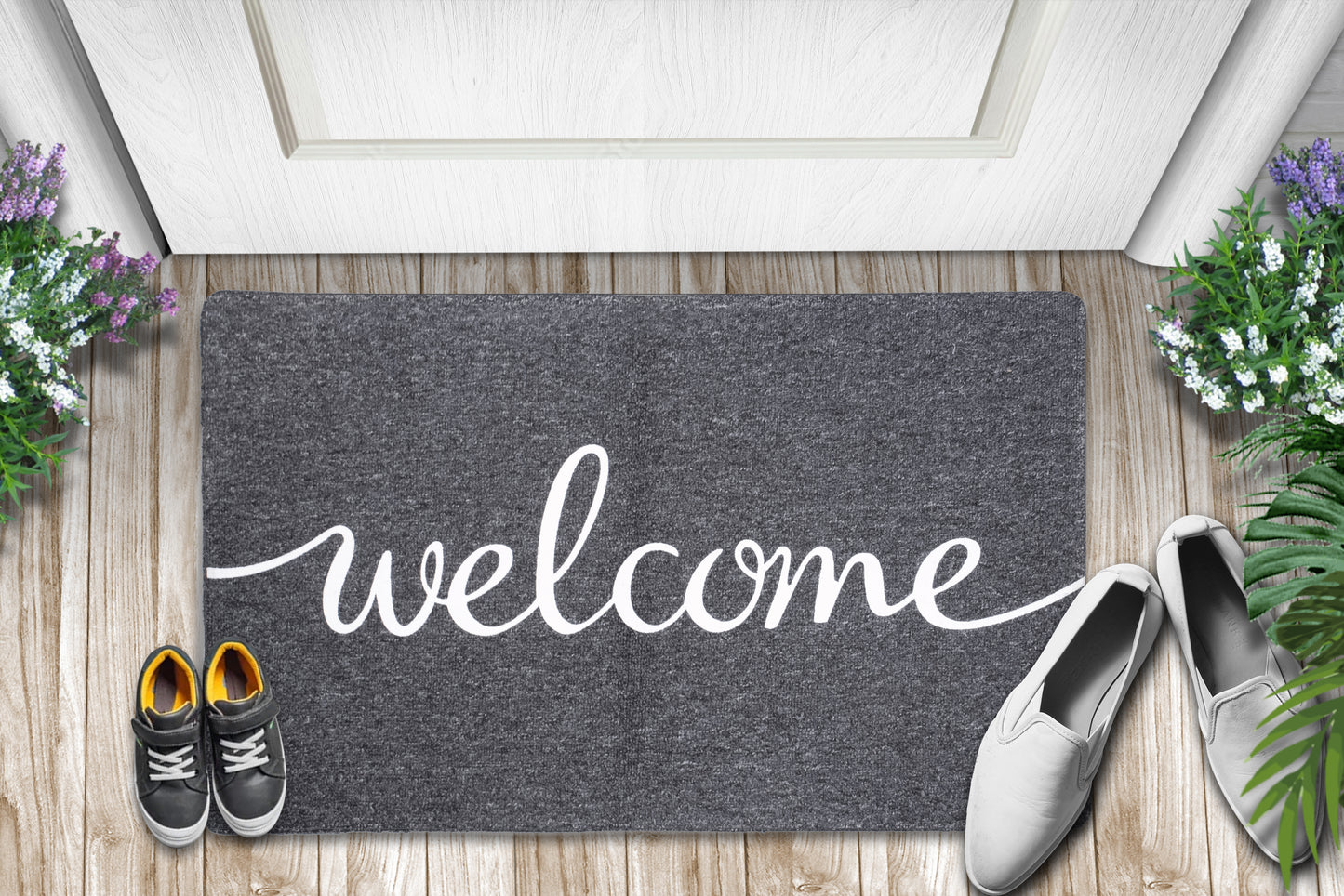 Welcome Mats, 30" x 18"  Outdoor/Indoor Non-Slip Doormat for Entryway
