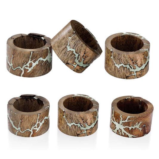 Mascot Hardware Thunder 2 in. Wooden Napkin Ring Holder (Pack of 6)