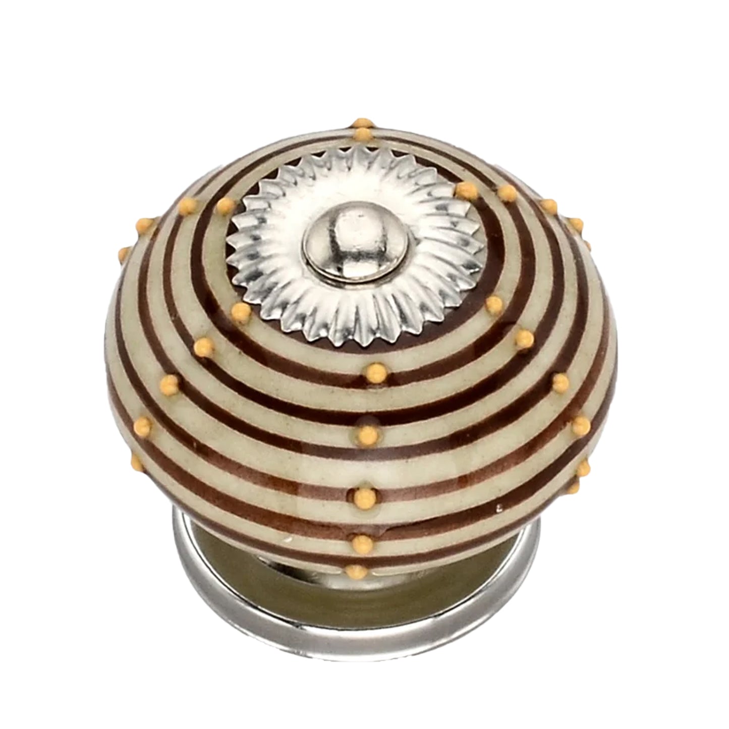 Mascot Hardware Ringed 1-3/5 in. Dotted Brown Round Cabinet Knob (Pack of 10)