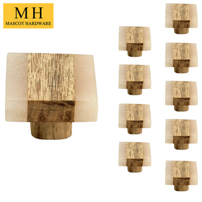 Mascot Hardware Frosted Timber 1-3/10 in (33mm) Peach & Light Brown Cabinet Knob (Pack Of 10)